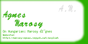 agnes marosy business card